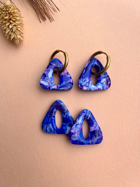 Elisa Earrings - Blue and Lilac