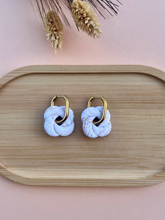 Iris Earrings - White and pink