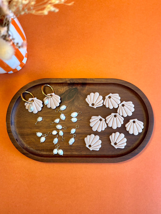 Oceana Beige Earrings with Pearl