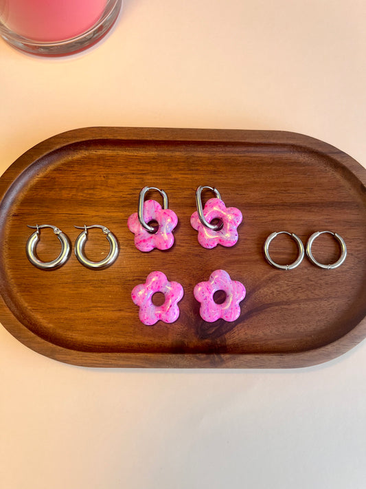 Mia Earrings - Fuchsia