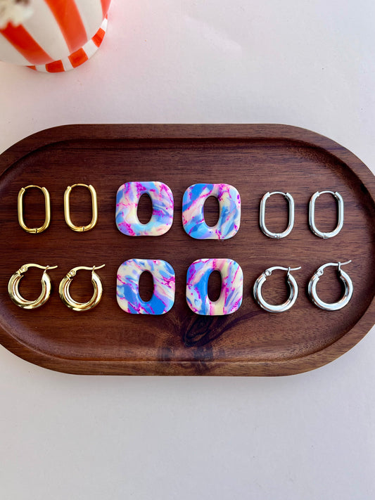 Aurora Earrings - mixed pattern with glitter