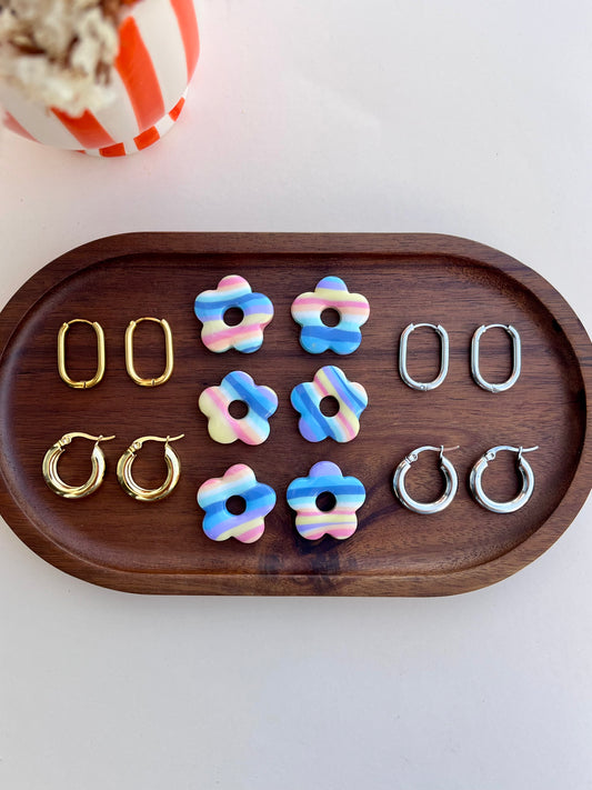 Mia Earrings - Stripes Multi-coloured