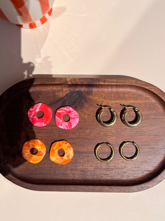 Olivia Earrings - Pink/Orange