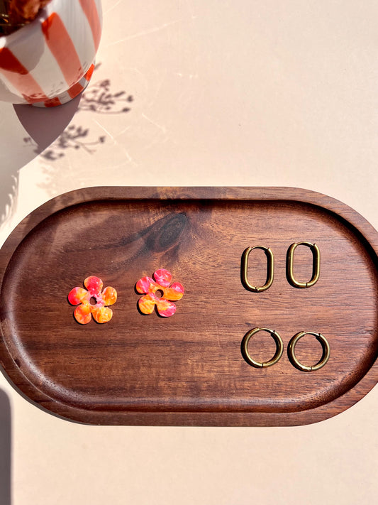 Luna Earrings - Pink and Orange
