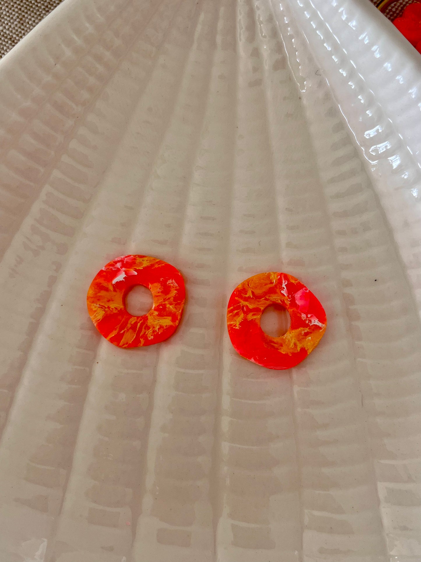 Brincos Olívia -  Rosa/Laranja